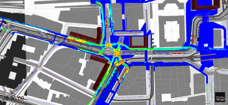 Fussgängerströme am Hirschengraben